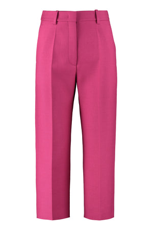 Wool cropped trousers-0